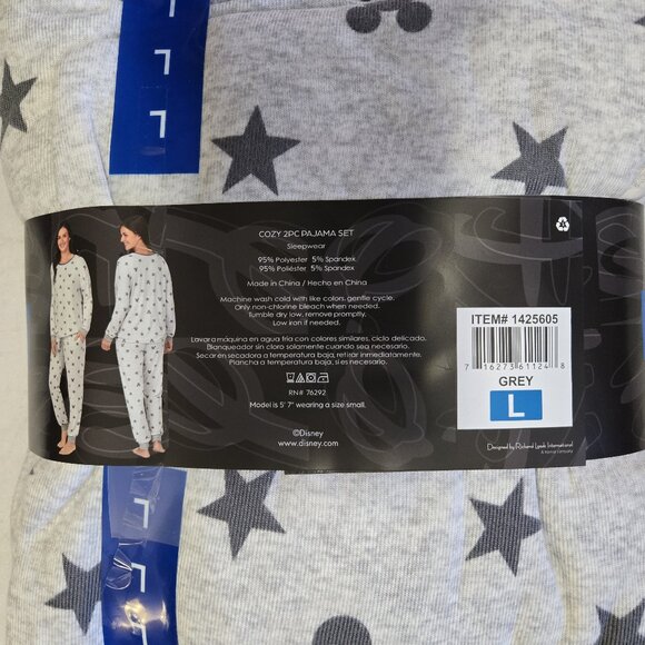Disney Mickey Mouse Gray Size Large Cozy Pajama 2 piece set. - Picture 6 of 7